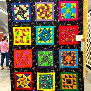 Full size quilt, machine pieced & quilted.